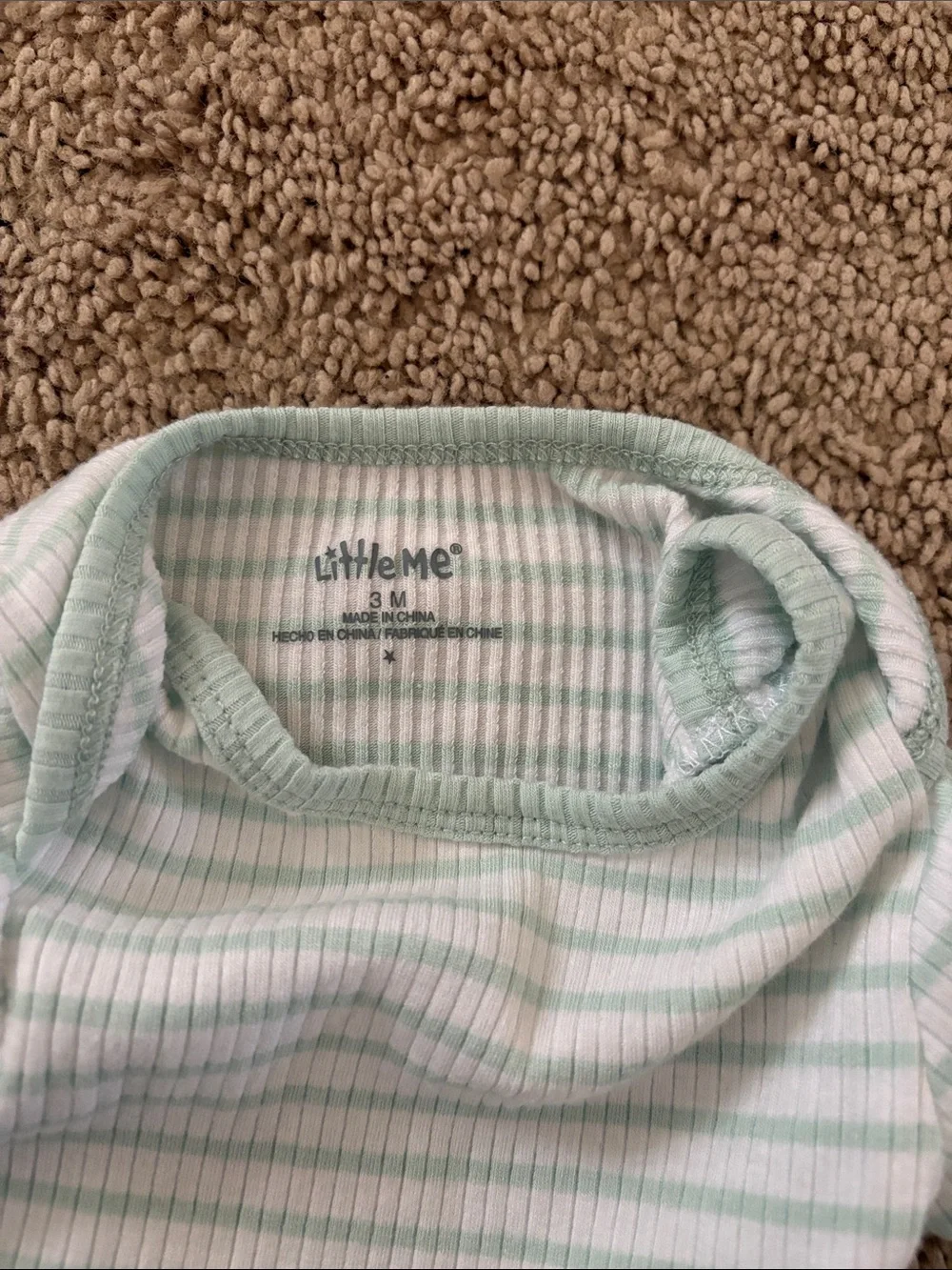 Little Me Mint Green Ribbed Baby Matching Set